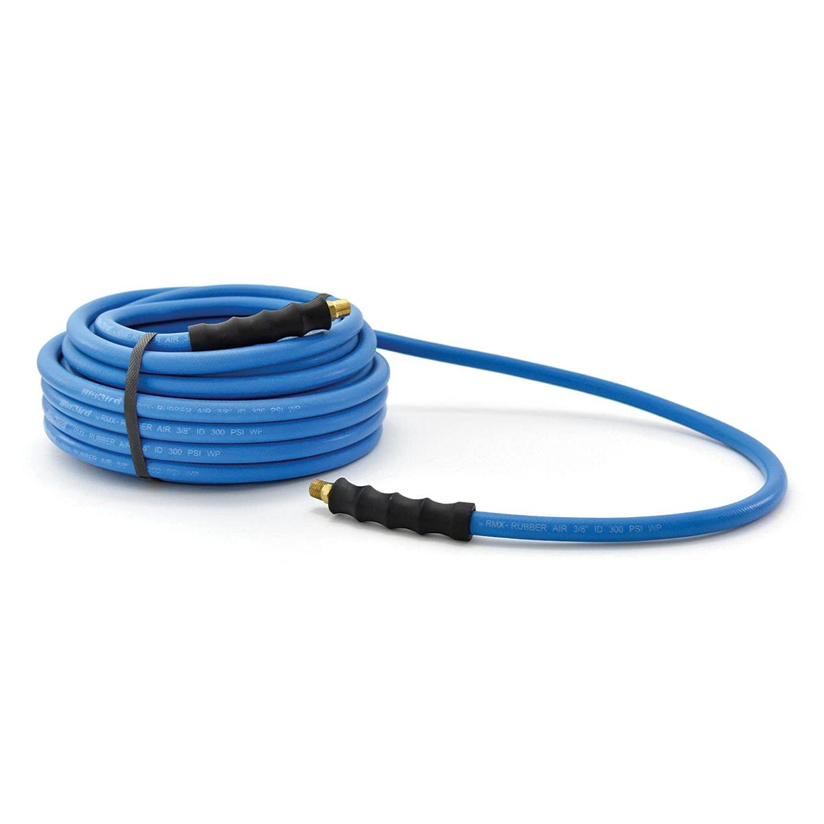 BLUBIRD BB1250 1/2" x 50' Rubber Air Hose, 100% Rubber, Lightest, Strongest, Most Flexible, 300 PSI, 50F to 190F Degrees, Ozone Resistant, High Strength Polyester Braided