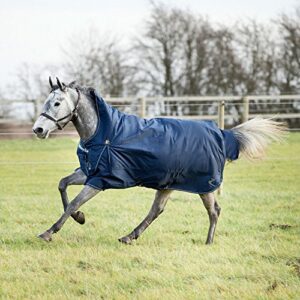 HORZE Avalanche 1200D Lightweight Turnout Blanket with Fleece Lining | Waterproof Horse Rain Sheet - Peacoat Dark Blue - 72 in