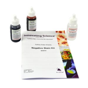 ALDON Innovating Science Negative Stain Kit - Set of 3 30mL Microscope Stains - Congo Red, Hydrochloric Acid, Formalin Nigrosin Solution