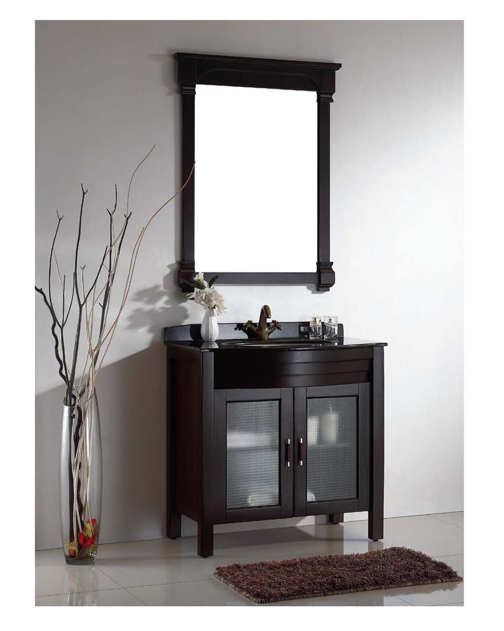 Dawn RAM290239 Solidwood and Plywood Frame Mirror, Walnut Finish