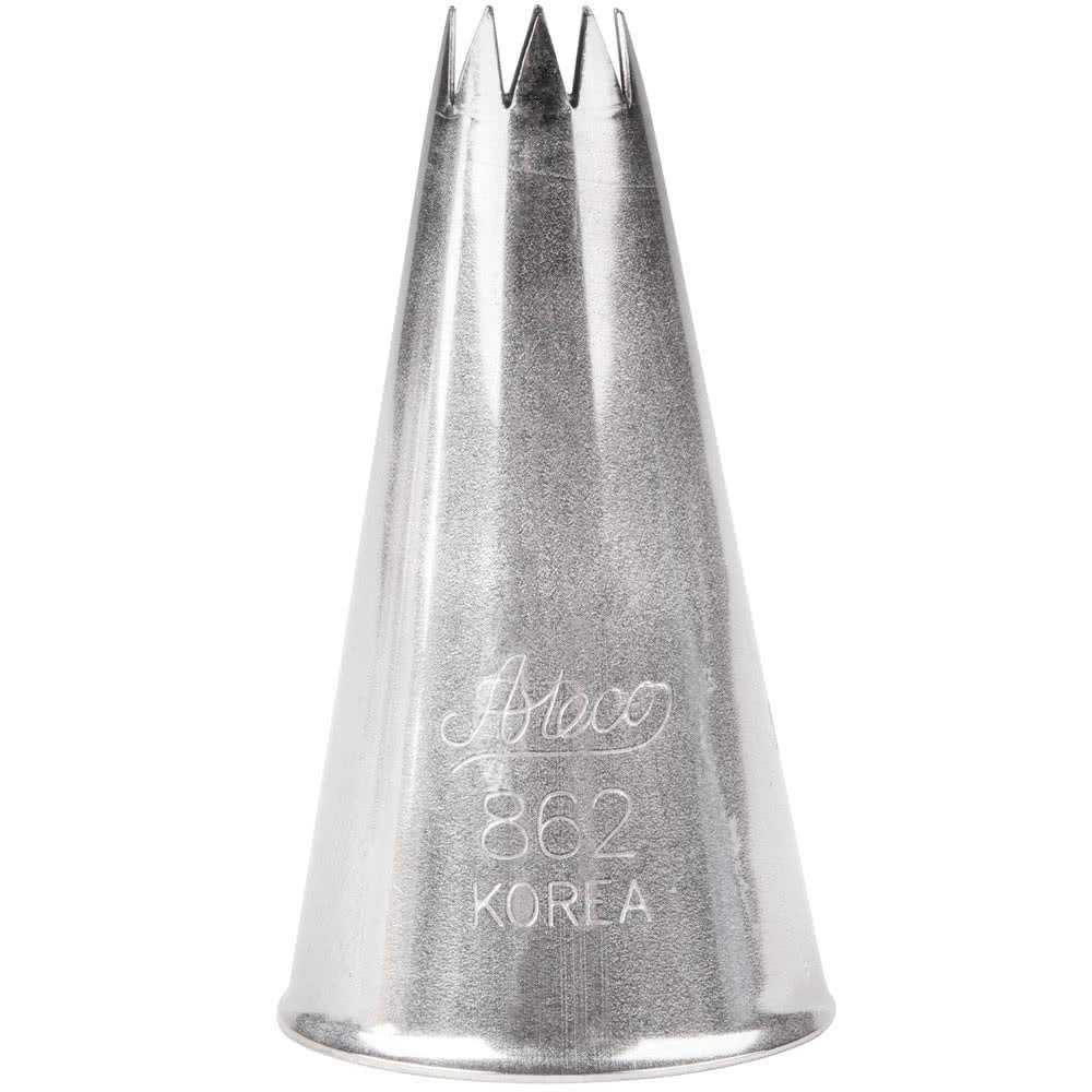 Ateco # 862 - French Star Pastry Tip .25'' Opening Diameter- Stainless Steel