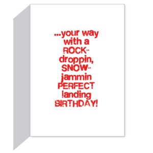 Play Strong Snowboard Birthday Card 1-Pack (5x7) Power Player Illustrated Sports Birthday Cards Greeting Cards- Awesome for Snowboarders, Coaches and Fans Birthdays, Gifts and Parties!