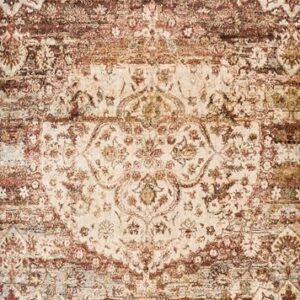 Loloi Anastasia 6'-7" x 9'-2" Area Rug in Rust/Ivory - Ornate & Traditional Designed Area Rugs for Living Room, Bedroom, Entryway & Hallway, No Shed High Traffic Area Home Decor Rug