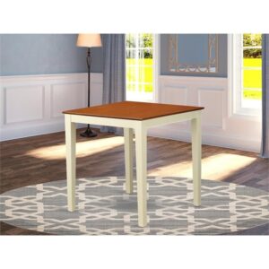 East West Furniture VNT-WHI-T Vernon Square Counter Height Dining Table for Small Spaces, 36x36 Inch, Buttermilk & Cherry