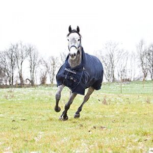 HORZE Avalanche 1200D Lightweight Turnout Blanket with Fleece Lining | Waterproof Horse Rain Sheet - Peacoat Dark Blue - 72 in