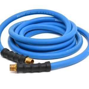 BLUBIRD BB1250 1/2" x 50' Rubber Air Hose, 100% Rubber, Lightest, Strongest, Most Flexible, 300 PSI, 50F to 190F Degrees, Ozone Resistant, High Strength Polyester Braided