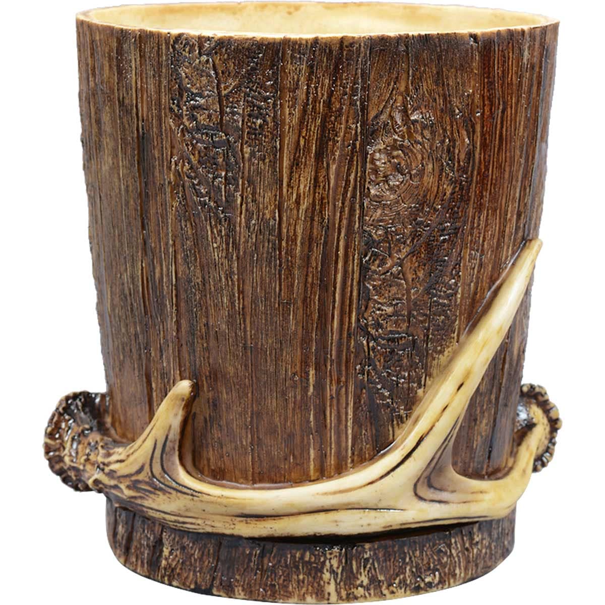 BLACK FOREST DECOR Buck Mountain Antler Waste Basket