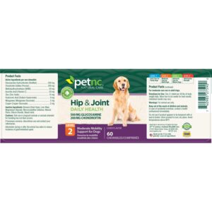 PetNC Natural Care Hip and Joint Health Moderate Chewables for Dogs, 60 Count