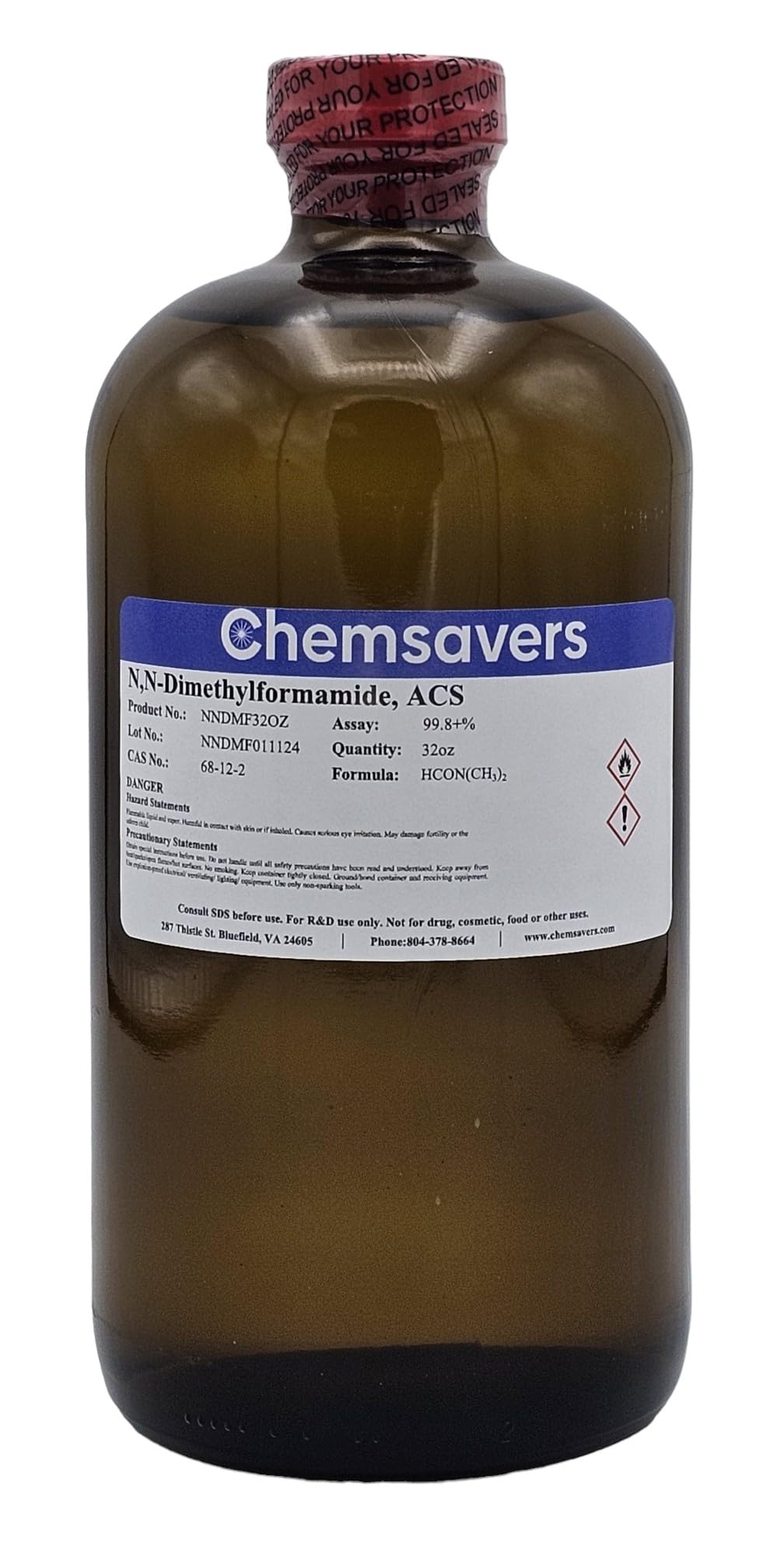 Dimethylformamide, ACS, 99.8+%, 1L (32oz)