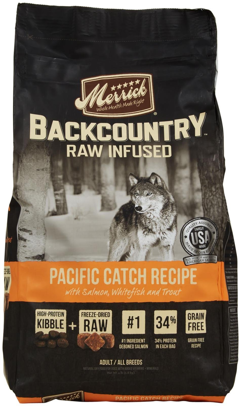 Merrick Backcountry Raw Infused Pacific Catch Recipe for dogs 4 LB (37009)