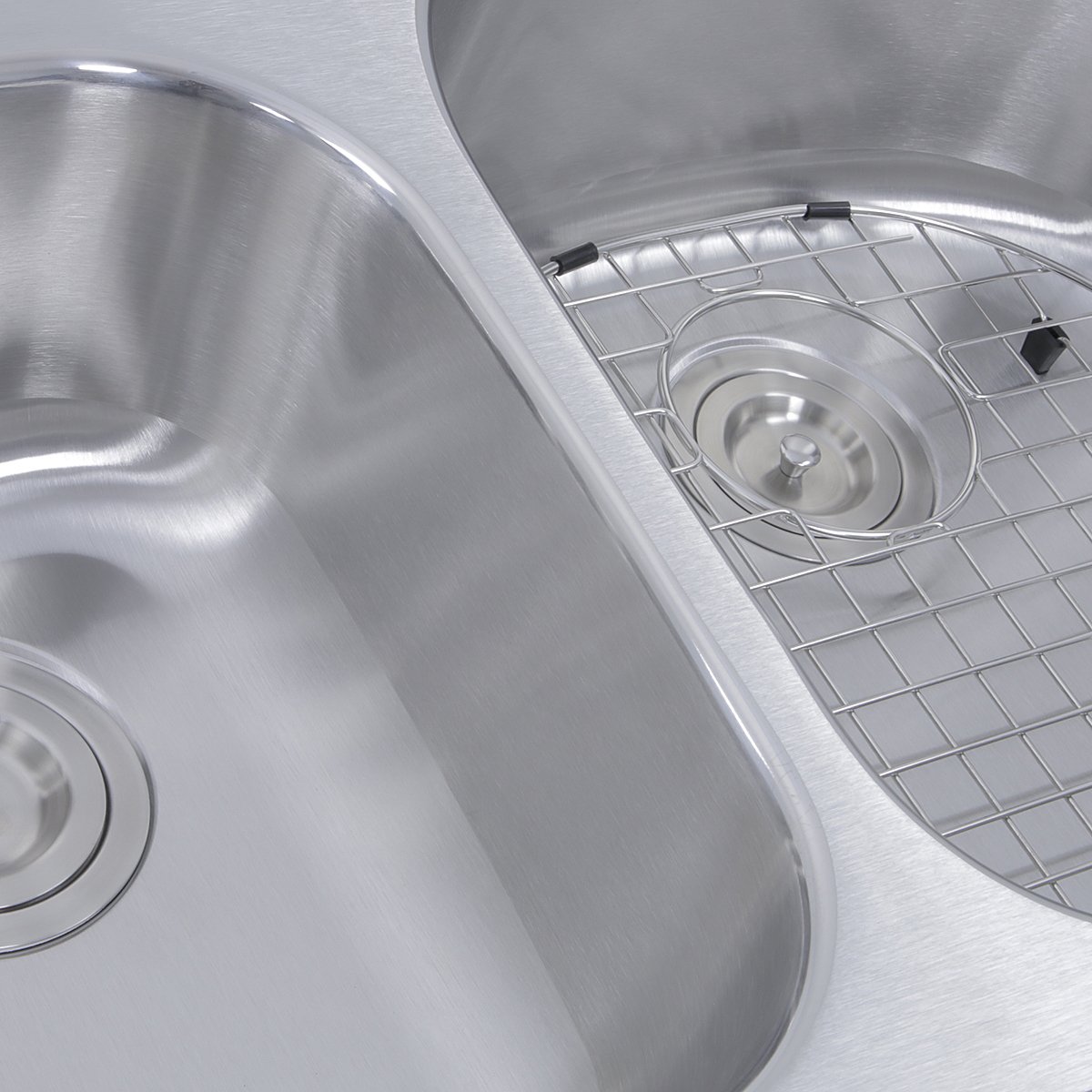 Nantucket Sinks NS7030-R-16 70/30 Reverse Double Bowl 16 Gauge Undermount Stainless Steel Kitchen Sink, 32.5"