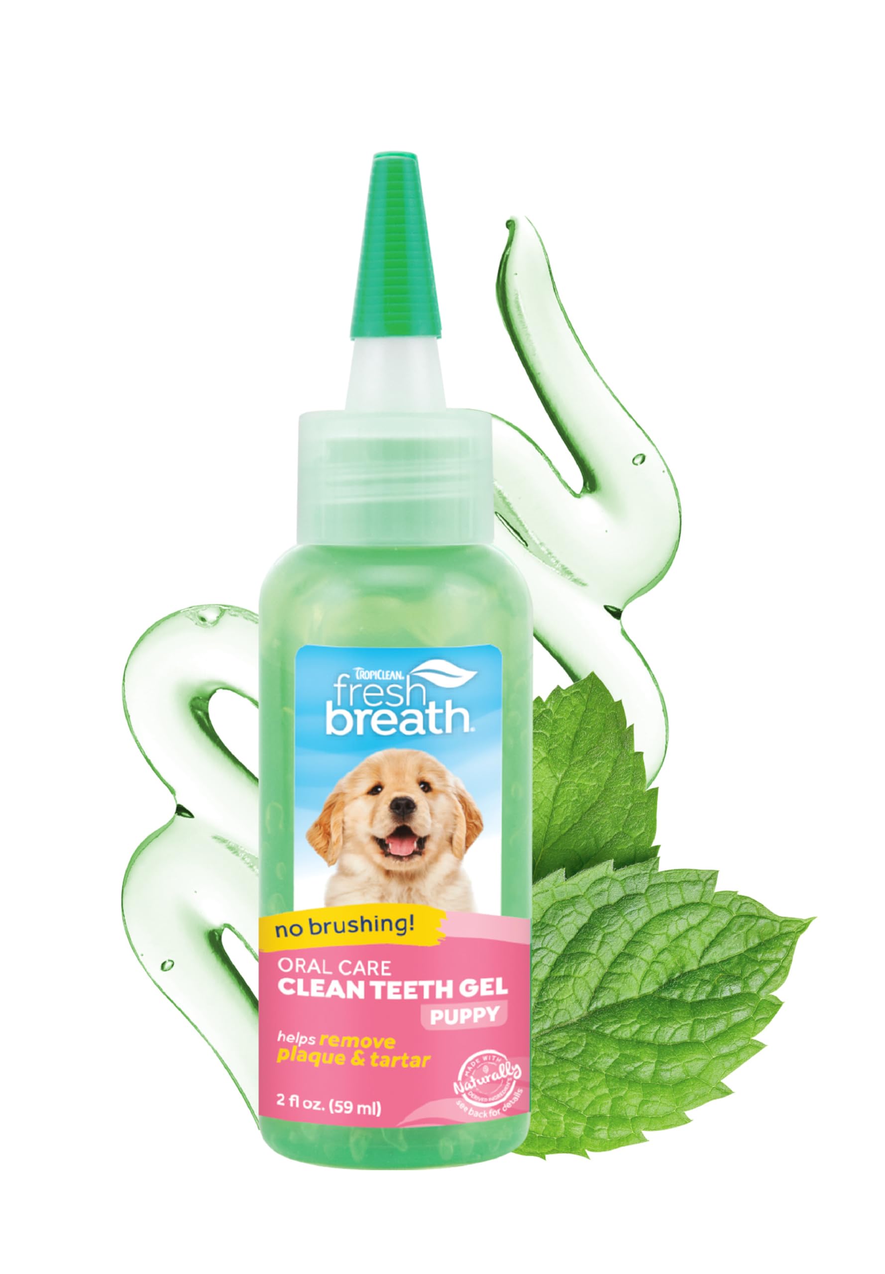 TropiClean Clean Teeth Gel for Puppies | No Brush Puppy Dental Gel | Puppy Toothpaste | Puppy Tooth Gel for Small Dogs | Made in the USA | 2.2 oz.