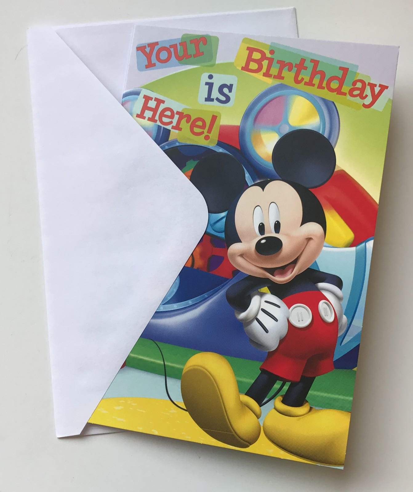 mickey mouse your birthday is here! happy birthday card