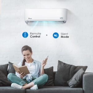 Senville LETO Series Mini Split Air Conditioner Heat Pump, 18000 BTU 208/230V, Inverter, Works with Alexa, SEER2 19, 1.5 Ton, White