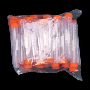 Bipee Conical Centrifuge Tubes 15mL, 100PCS Pack Sterile Plastic Test Tubes with Screw Caps, Polypropylene Container with Graduated and Write-on Spot, Non-Pyrogenic, DN/RNase Free