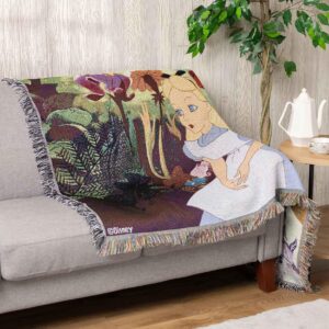 Disney Alice in Wonderland, "Alice in the Garden" Woven Tapestry Throw Blanket, 48" x 60"