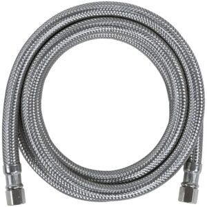 certified appliance accessories ice maker water line, 7 feet, pvc core with premium braided stainless steel