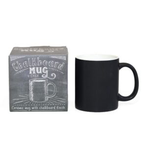 Personalized Chalkboard Ceramic Coffee Mug - Start Each Day with a New Message (Chalk Included), 300ml