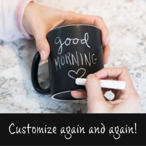 Personalized Chalkboard Ceramic Coffee Mug - Start Each Day with a New Message (Chalk Included), 300ml