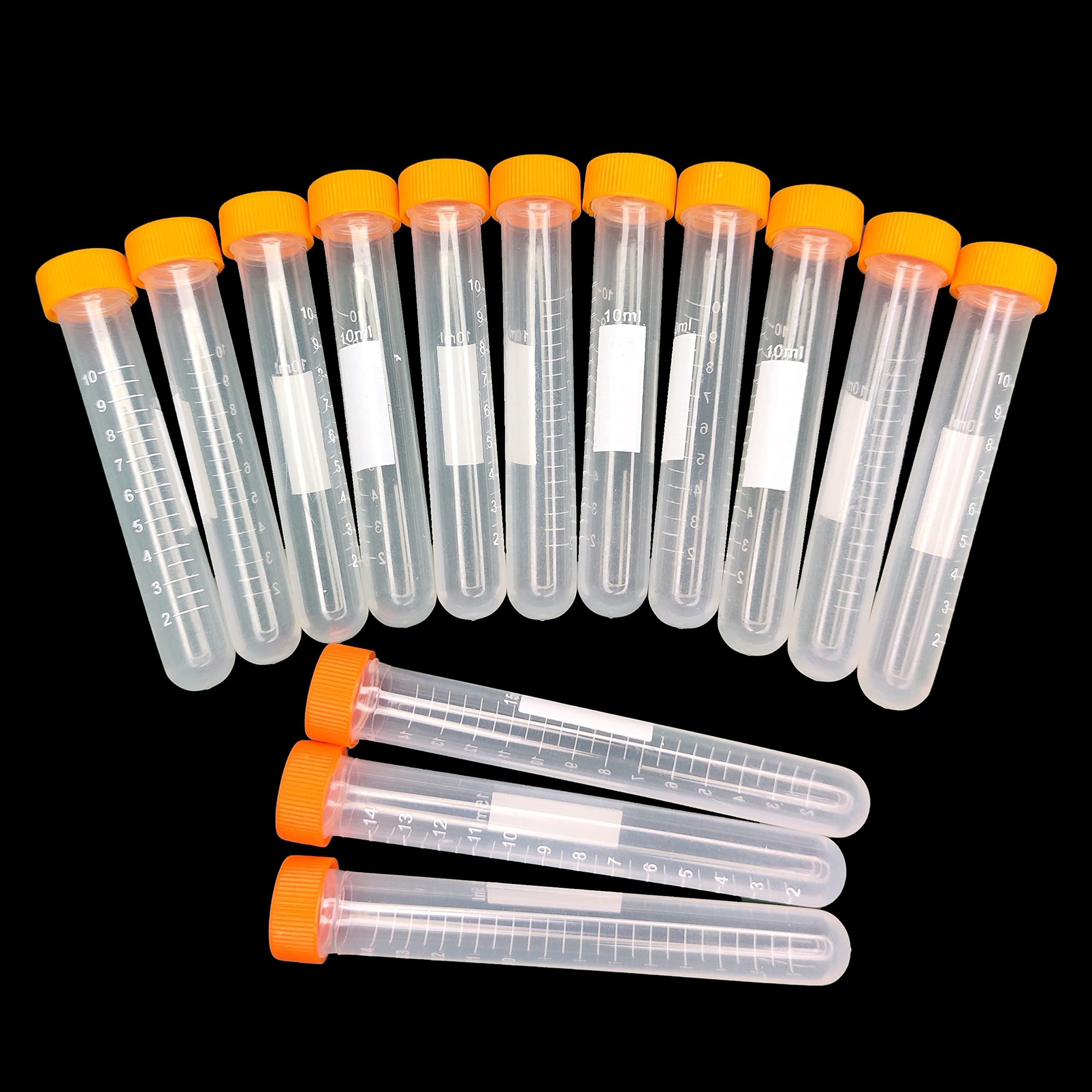 Bipee Conical Centrifuge Tubes 15mL, 100PCS Pack Sterile Plastic Test Tubes with Screw Caps, Polypropylene Container with Graduated and Write-on Spot, Non-Pyrogenic, DN/RNase Free