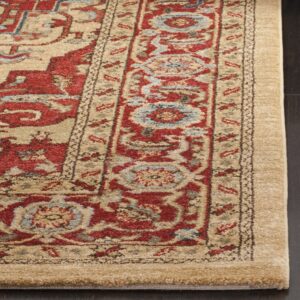 SAFAVIEH Mahal Collection Accent Rug - 3' x 5', Red & Natural, Traditional Oriental Design, Non-Shedding & Easy Care, Ideal for High Traffic Areas in Entryway, Living Room, Bedroom (MAH698A)