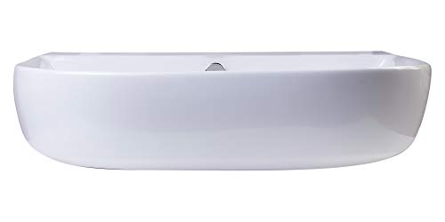 ALFI brand AB111 D-Bowl Porcelain Wall Mounted Bath Sink, 24", White