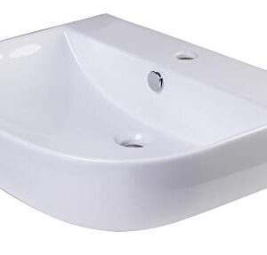 ALFI brand AB111 D-Bowl Porcelain Wall Mounted Bath Sink, 24", White