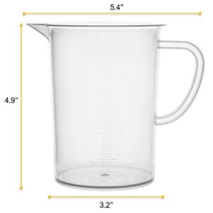 EISCO Plastic Pitcher, 500mL - Molded Graduations - Chemical Resistant & Autoclavable Polypropylene - Measuring Jug