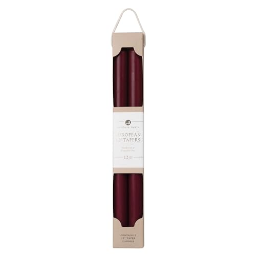 Northern Lights Candles - 12" 2PK Premium Tapers, Bordeaux - 72884