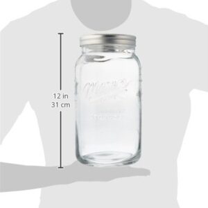 Grant Howard Jumbo Mason Embossed Glass Storage Jar, 136 oz, Clear