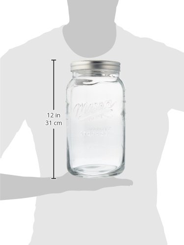 Grant Howard Jumbo Mason Embossed Glass Storage Jar, 136 oz, Clear