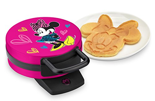 Disney Minnie Mouse Waffle Maker by Select Brands - Premium Minnie Mouse Waffle Iron - Disney Waffle Maker for Kitchen Appliances - For Disney Lovers - 7" Waffles, Pink