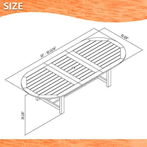 Amazonia Bahamas 7 Piece Oval Patio Dining Set Eucalyptus Wood Ideal for Outdoors and Indoors