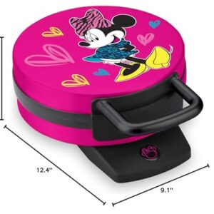 Disney Minnie Mouse Waffle Maker by Select Brands - Premium Minnie Mouse Waffle Iron - Disney Waffle Maker for Kitchen Appliances - For Disney Lovers - 7" Waffles, Pink