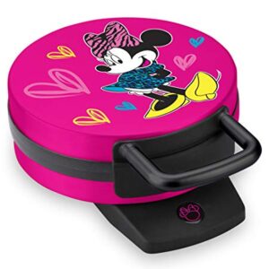 Disney Minnie Mouse Waffle Maker by Select Brands - Premium Minnie Mouse Waffle Iron - Disney Waffle Maker for Kitchen Appliances - For Disney Lovers - 7" Waffles, Pink