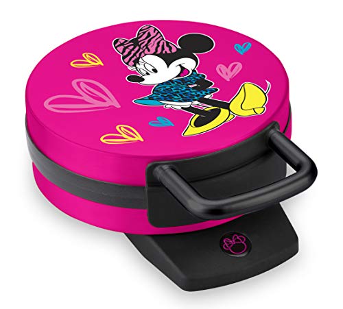 Disney Minnie Mouse Waffle Maker by Select Brands - Premium Minnie Mouse Waffle Iron - Disney Waffle Maker for Kitchen Appliances - For Disney Lovers - 7" Waffles, Pink