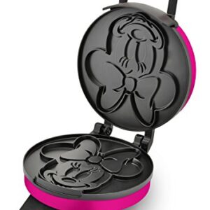 Disney Minnie Mouse Waffle Maker by Select Brands - Premium Minnie Mouse Waffle Iron - Disney Waffle Maker for Kitchen Appliances - For Disney Lovers - 7" Waffles, Pink