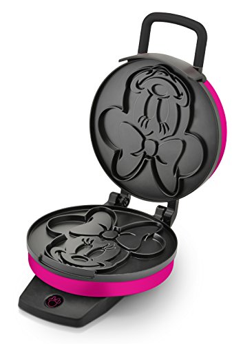 Disney Minnie Mouse Waffle Maker by Select Brands - Premium Minnie Mouse Waffle Iron - Disney Waffle Maker for Kitchen Appliances - For Disney Lovers - 7" Waffles, Pink