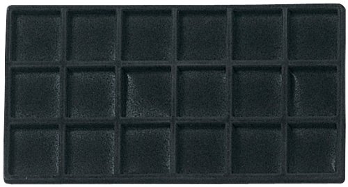 ToolUSA (2 Pack) Black Plastic Tray Insert | 18 Compartments | 2⅛" x 2" (5.4 x 5.1 cm) | Ideal for Gems & Small Items