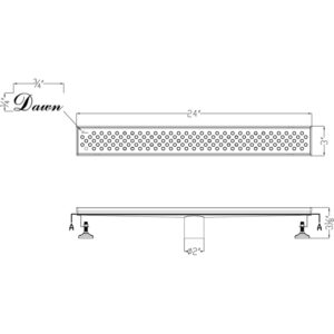 Dawn LRE240304 Rhone River Series Linear Shower Drain, 24-Inch