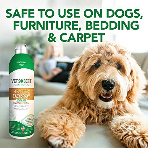 Vet's Best Flea and Tick Easy Spray | Flea Treatment for Dogs and Home |Plant-Based Formula | 6.3 Ounces