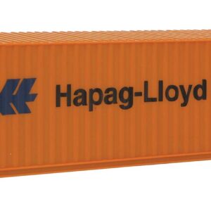 Walthers SceneMaster HO Scale Model of Hapag Lloyd (Orange, Blue) 40' Hi Cube Corrugated Side Container,949-8254