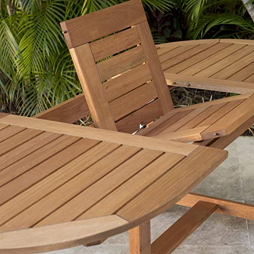 Amazonia Bahamas 7 Piece Oval Patio Dining Set Eucalyptus Wood Ideal for Outdoors and Indoors