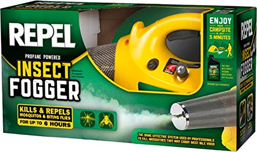 Repel 190397 Propane Insect Fogger for Mosquitoes, Flies, and Flying Insects in Your Campsite or Yard, 40 oz., Yellow