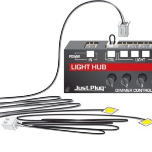 Woodland Scenics Just Plug: Lights & Hub Set w/Dimmer Controls: Warm White Stick-On LED Lights w/24 Cable (2)