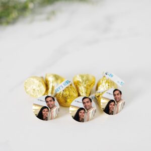 Andaz Press Photo Personalized Chocolate Drop Labels, Fits Kisses, Wedding Bridal Shower, 216-Pack - Custom Made Any Image