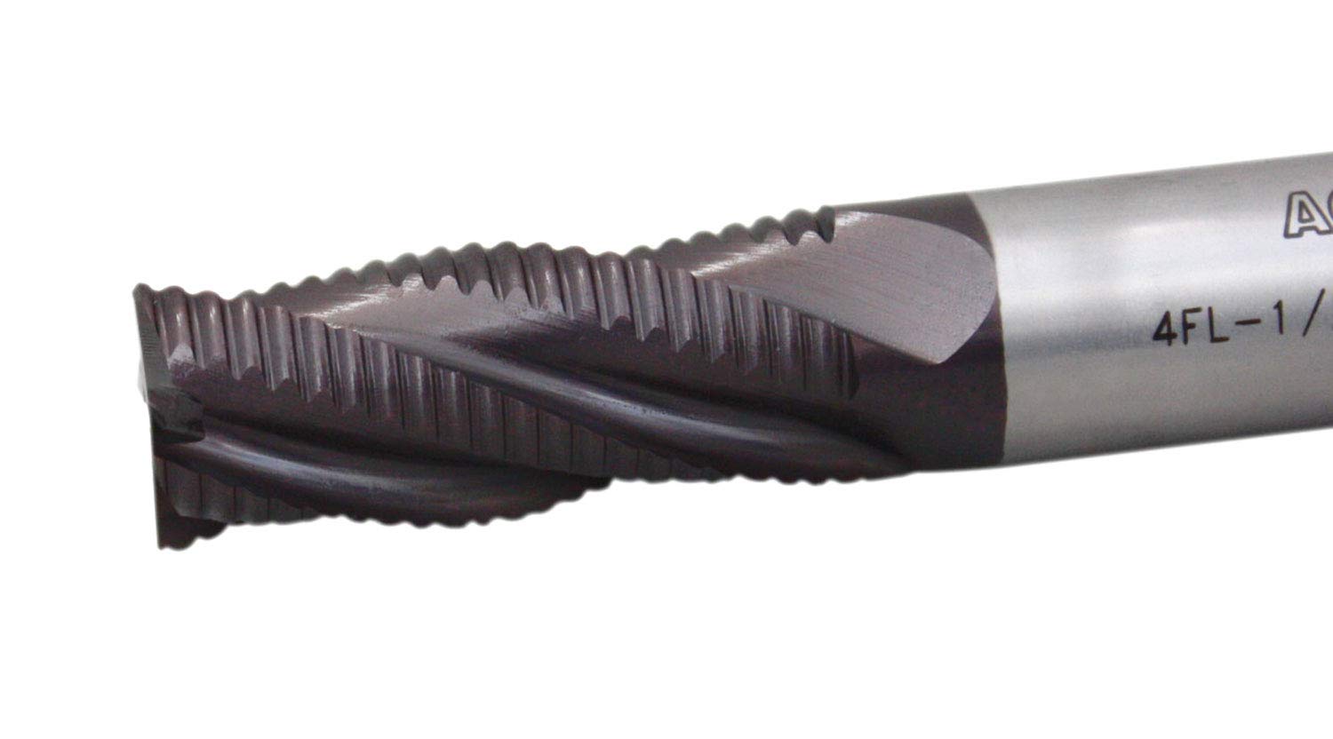 Accusize Industrial Tools Stadard Tooth M42 8% Cobalt Tialn Roughing End Mill, 1/2'' by 1/2'' by 1-1/4'' Flt Length, 1102-0012