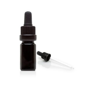 infinity jars glass dropper bottle ultraviolet black glass tincture bottle 5ml (.17 fl oz)w eye droppers caps, leak-proof travel bottle for essential oils, liquids | amber glass dropper bottle 3-pack