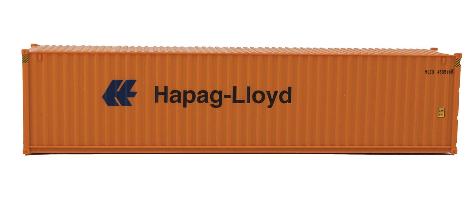 Walthers SceneMaster HO Scale Model of Hapag Lloyd (Orange, Blue) 40' Hi Cube Corrugated Side Container,949-8254