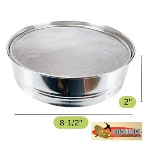 HOMEGARDEN 8" Soil Sieves Set | 5 Pc Set Includes 1 Stainless Steel Frame + 4 Sieve Screens | Screen Sizes 0.5mm, 1mm, 2mm, 3mm | Great for Sifting Rocks, Seeds, Dirt, Compost and Potting Soil